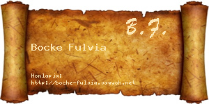 Bocke Fulvia névjegykártya